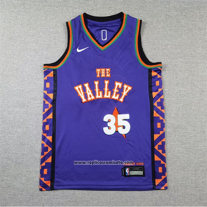 Camiseta Nino Phoenix Suns Kevin Durant #35 Ciudad 2024-25 Violeta